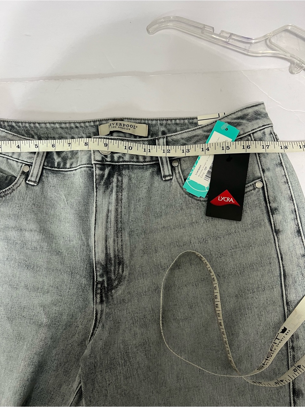 NWT Liverpool Los Angeles ECO Kennedy Split Hem Ankle Jeans Petite 12 Gray - Picture 5 of 12